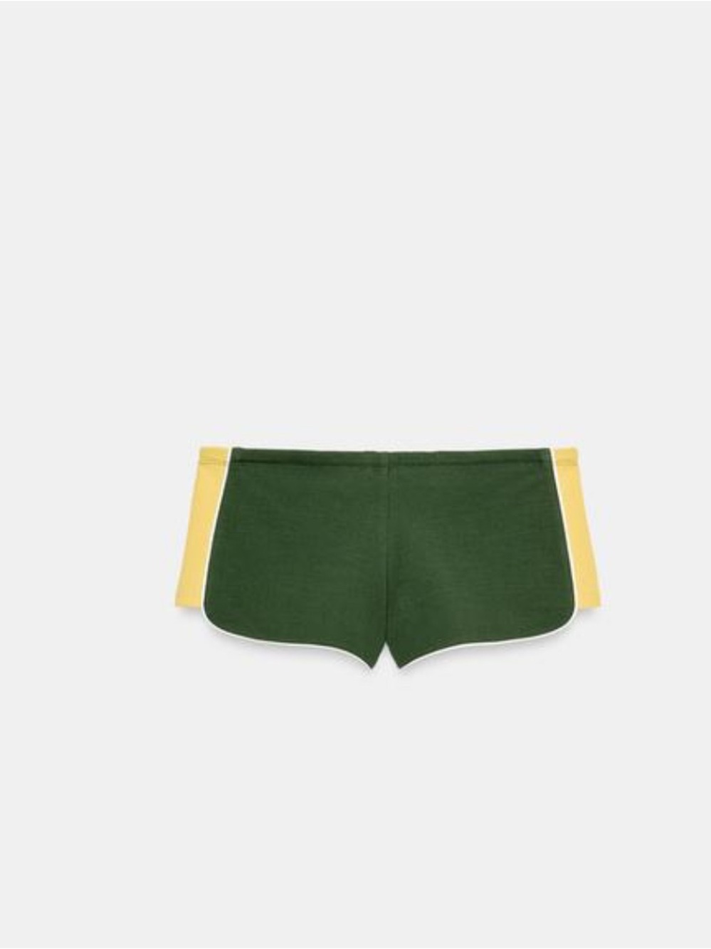 Women's Green and Yellow Zara Mini Shorts